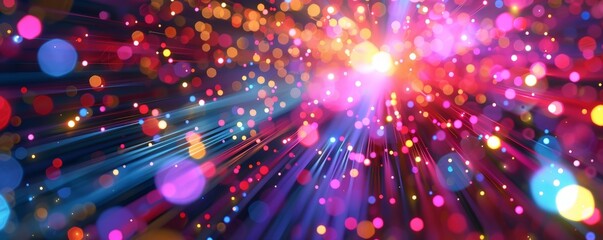 Obraz premium Neon light bursts with vivid patterns, 4K hyperrealistic photo