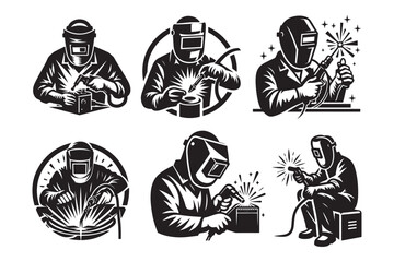 Welder silhouette vector art