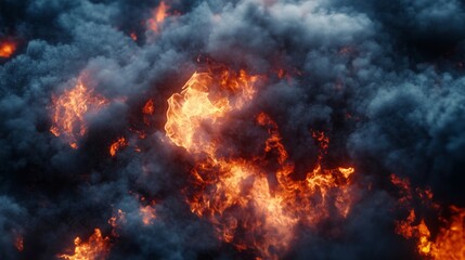 Captivating Display of Fire and Smoke in Nature's Fury