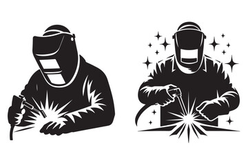 Welder silhouette vector art