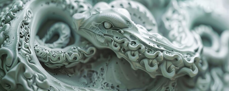 Serpentine forms and decorative elements, 4K hyperrealistic photo