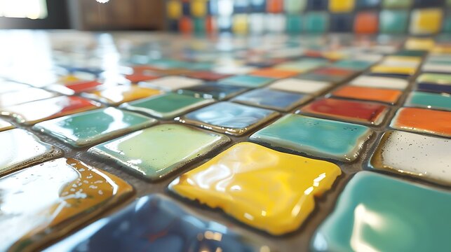 colorful tile renovation house concept.