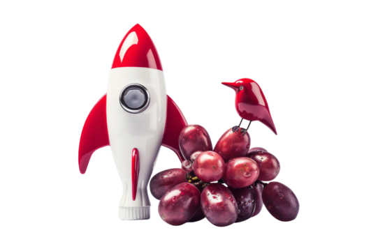Red Rocket, Grapes and Bird