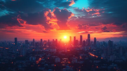 Fototapeta premium Cityscape Sunset