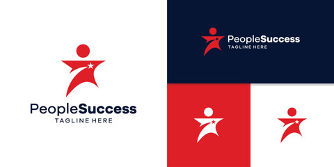 logo design achievement people,stars,people,success,logo design template,symbol,icon,vector,creative,idea,inspiration.