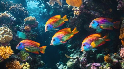 Colorful Fish in a Vibrant Coral Reef