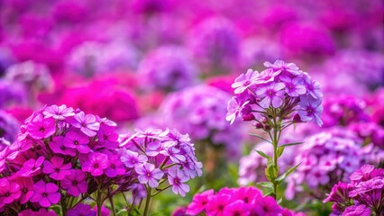Obraz premium Field of vibrant purple and pink phlox flowers in full bloom, phlox, flowers, field, nature, spring, blooming, colorful, vibrant