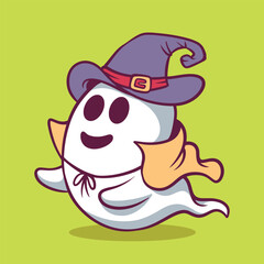 Cute hand drawn ghost illustration