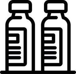 This icon represents two medical glass vials filled with liquid, commonly used for injections