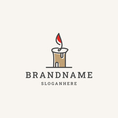 Candle logo design template vector illustration