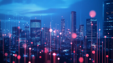 Fototapeta premium Abstract of Digital smart city