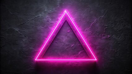 Pink neon triangle glowing on dark textured background, ideal for modern designs and creative concepts , Pink, neon, triangle