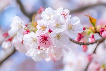 Fototapeta premium A Breathtaking Display of Cherry Blossoms in Springtime