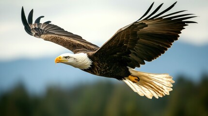 Fototapeta premium Bald Eagle in Flight