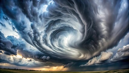 Dramatic time-lapse of overcast hurricane clouds moving in the sky, overcast, cloudiness, weather, hurricane, dramatic