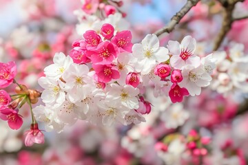 Obraz premium A Beautiful Display of Cherry Blossoms in Full Bloom