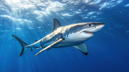 Fototapeta premium Great White Shark Underwater