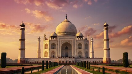 The beauty of the Taj Mahal and the serenity of the reflecting pool create a truly awe-inspiring sight