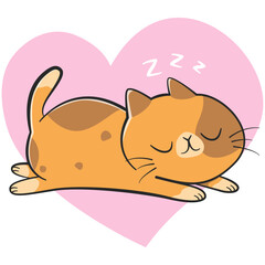 Cute stickers about sleeping cats