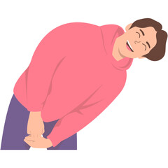 Laughing People Character Illustration with Flat Cartoon Concept. Isolated Vector Graphic Design