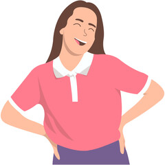 Laughing People Character Illustration with Flat Cartoon Concept. Isolated Vector Graphic Design