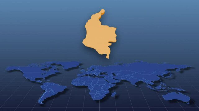 World Map Showing Colombia Country in Detail