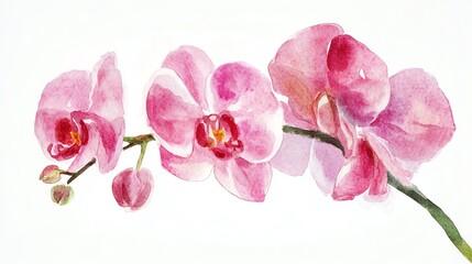 pink orchid isolated on white