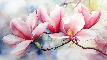 Fototapeta premium pink magnolia blossom