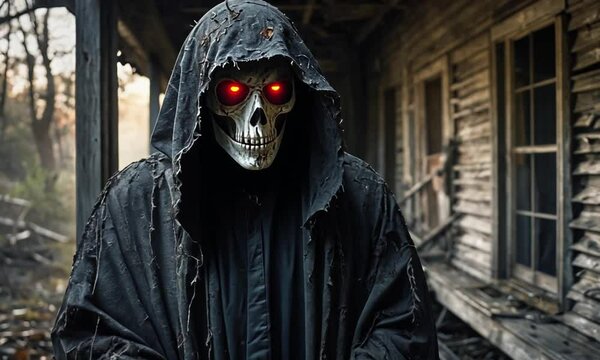 Halloween killer with scary mask