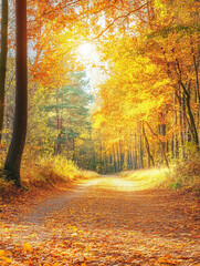 Fototapeta premium Pathway in the autumn forest
