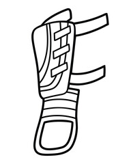 Football Shin Guard, Coloring book for kids, sport equipment