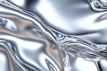 Wavy Texture of Aluminum Metal Foil. Metallic Chromed Background