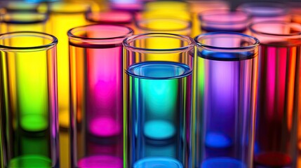 Closeup Shot of Glass Tubes in a Laboratory Setting with Scientific Equipment