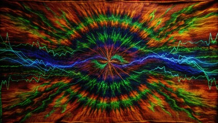 A vivid spectrum of colors in a wave pattern.