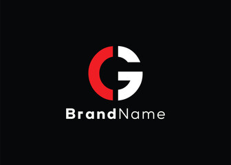 Minimalist letter C G logo design template. Modern style G C logo