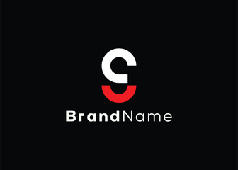 Minimalist letter C G logo design template. Modern style G C logo