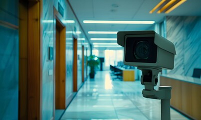 Security CCTV camera in office building. 