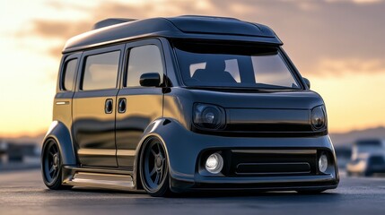 Autonomous Van. Fully Electrical and Futuristic