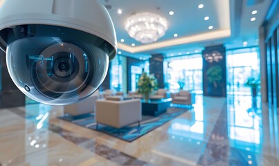 Security CCTV camera in office building. 