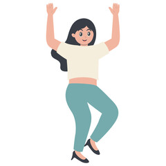 Young People Jumping Character. Vector Cartoon Clipart Isolated on White Background.