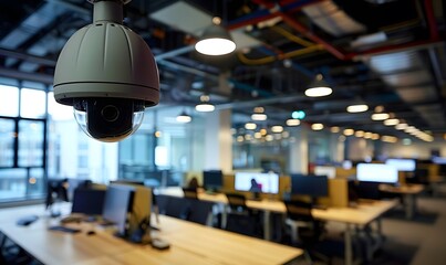 Security CCTV camera in office building. 