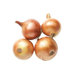 Fototapeta premium Fresh Onion and half isolated on a transparent background. Generative AI