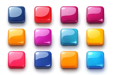 Colorful glossy buttons arranged in a grid pattern, perfect for user interface design or playful graphics.