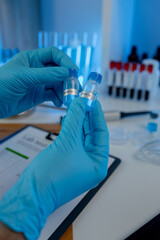 working atmosphere in the laboratory, chemistry and science specialist working in a lab with...