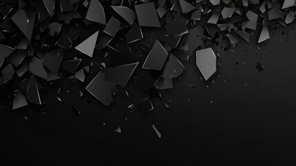 A stunning abstract illustration showcasing shattered debris and broken black triangles, perfect for a modern background.