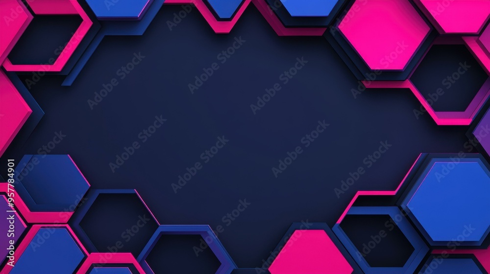 Sticker explore a modern hexagon frame, perfect for a futuristic banner. ideal for techfocused designs with 