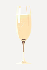 Elegant champagne glass illustration
