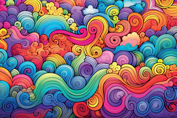 Colorful abstract swirling patterns