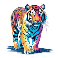Fototapeta premium Colorful artistic tiger illustration