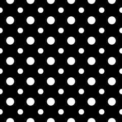 Seamless polka dot black and white